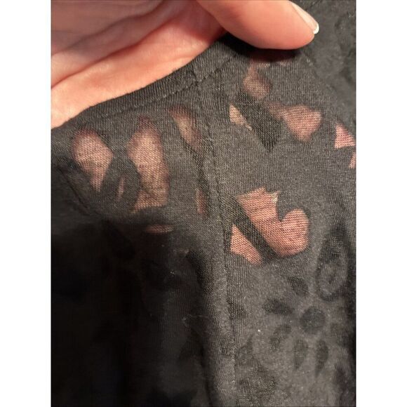 H&M Women’s Solid Black Sheer Flowy Round Neck Tank Top Small - Picture 4 of 5